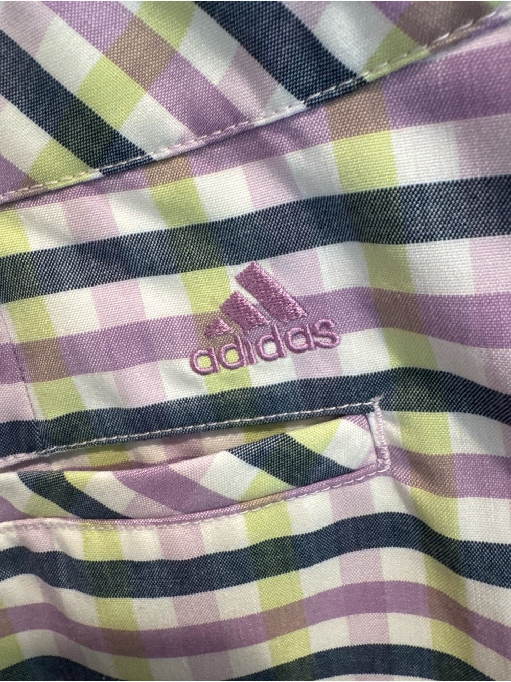 adidas Women's Gingham Mini Skirt in Purple, Green & White Golf Performance 10 - Picture 6 of 6